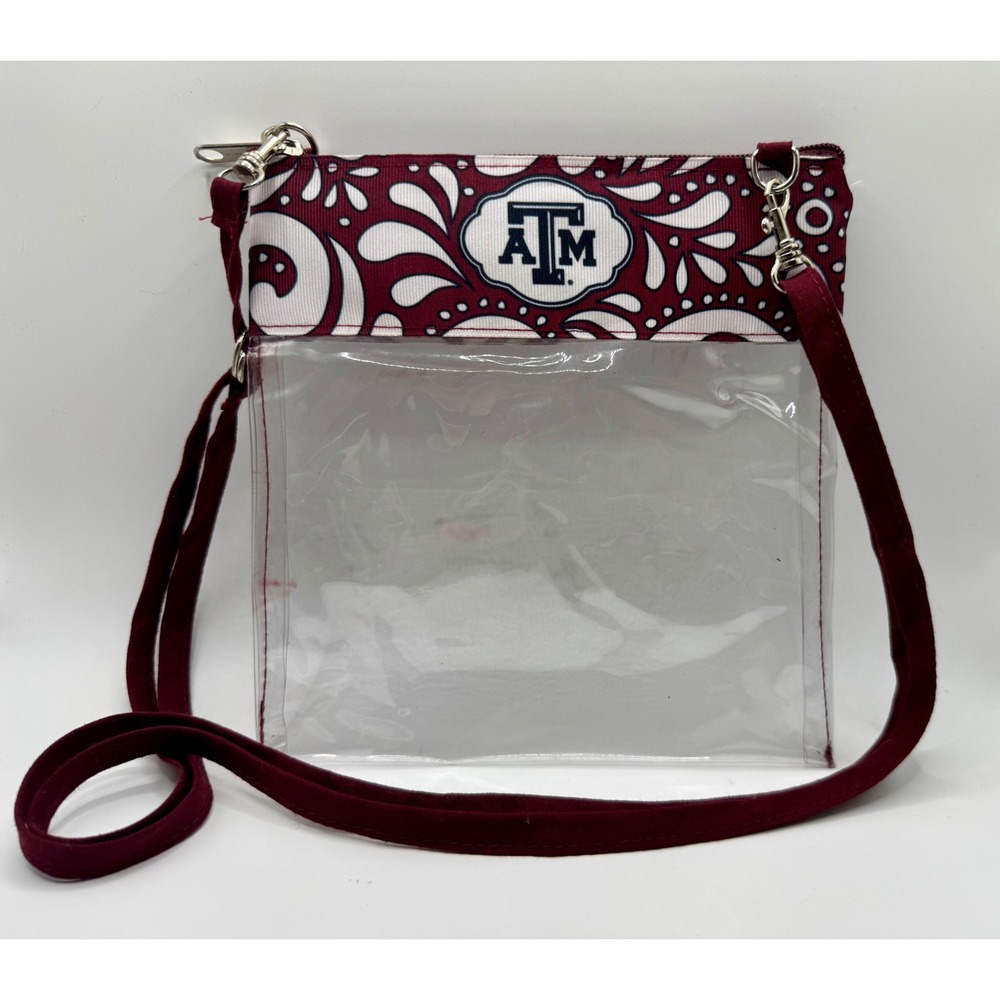 Texas A&M Crossbody Bag Women Small Clear Maroon Stadium Approved ATM Aggie